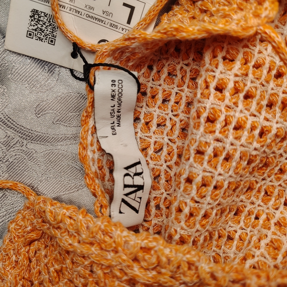 Zara Orange Ribbed Sleeveless Camisole - Picture 7 of 9